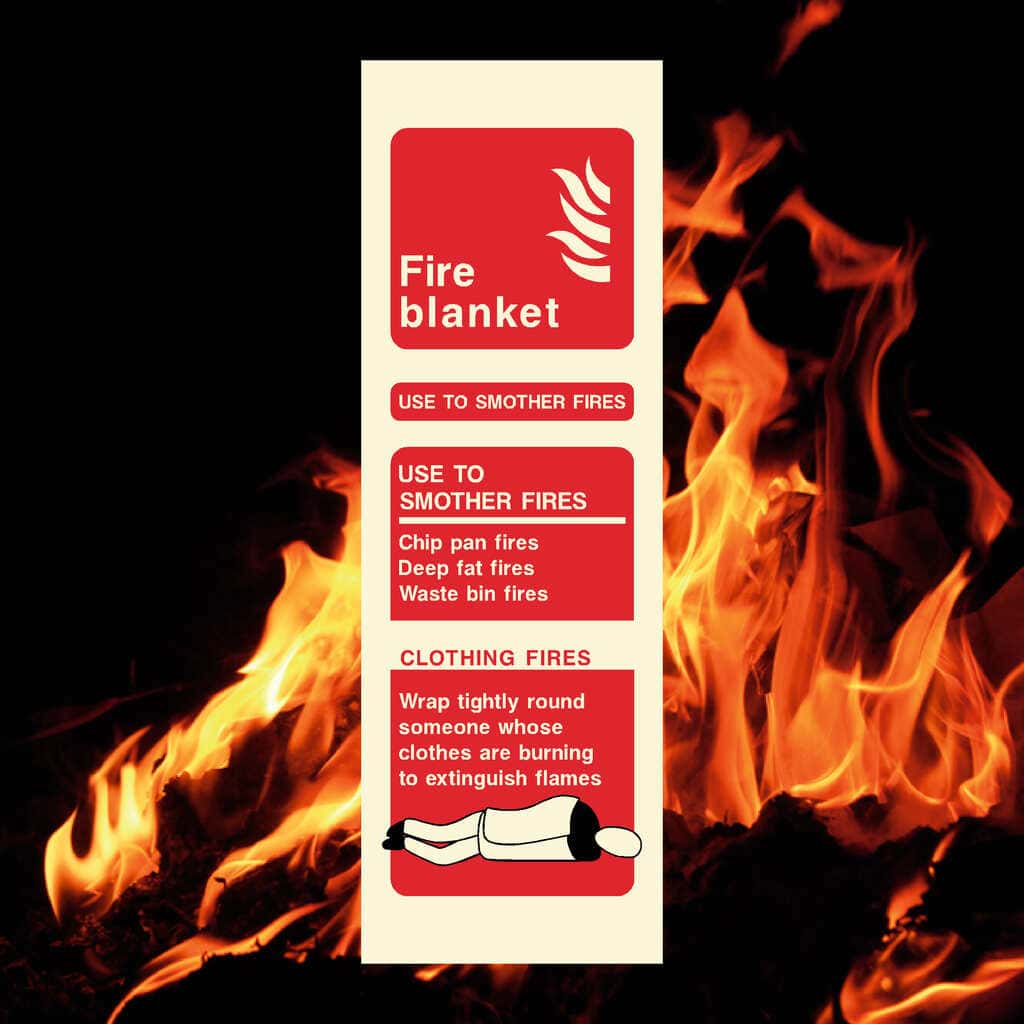 Glow In The Dark Fire Blanket Sign - The Sign Shed
