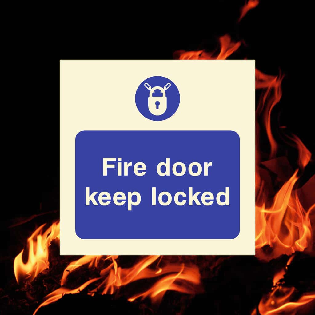Glow In The Dark Fire Door Keep Locked Sign - The Sign Shed