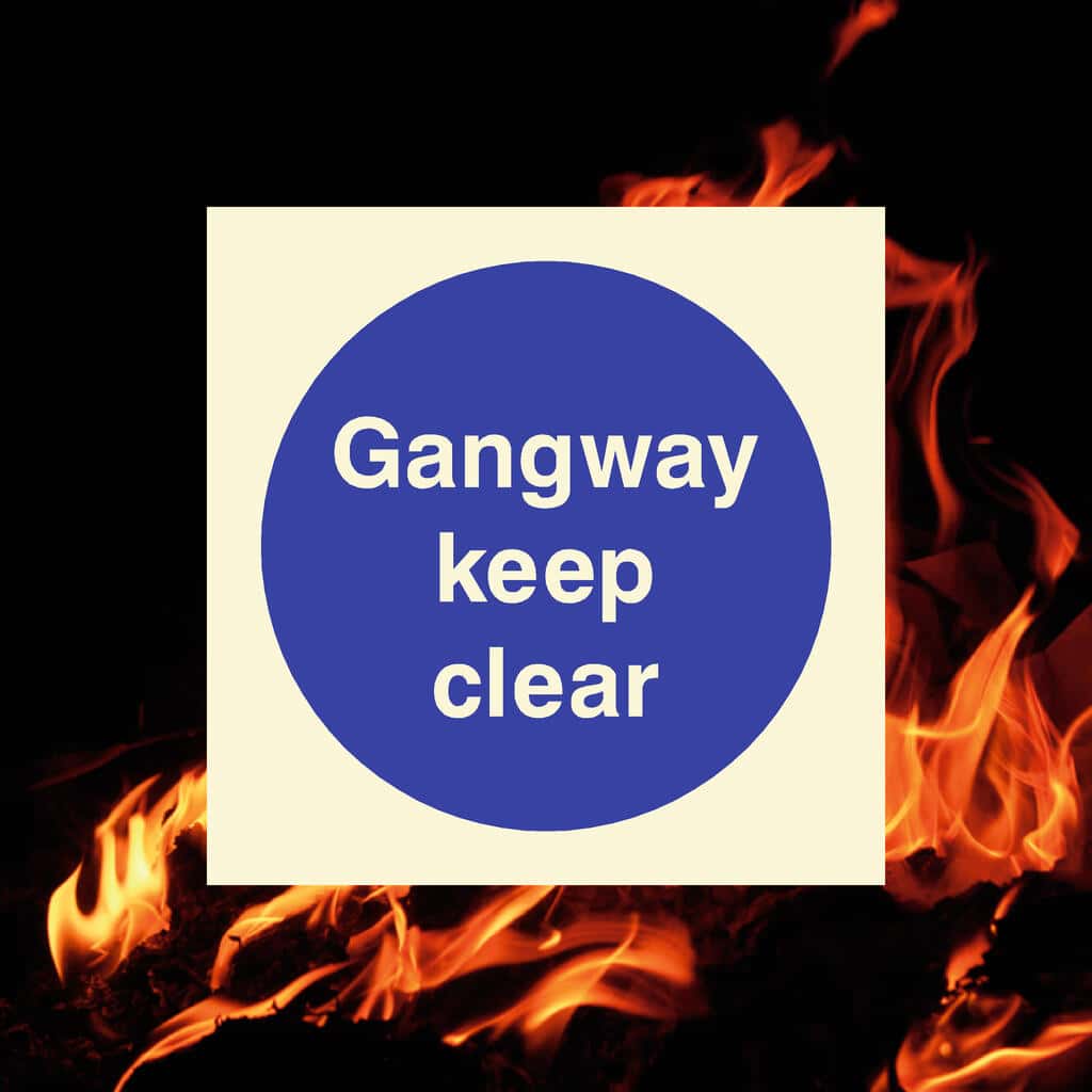 Glow In The Dark Gangway Keep Clear Sign - The Sign Shed