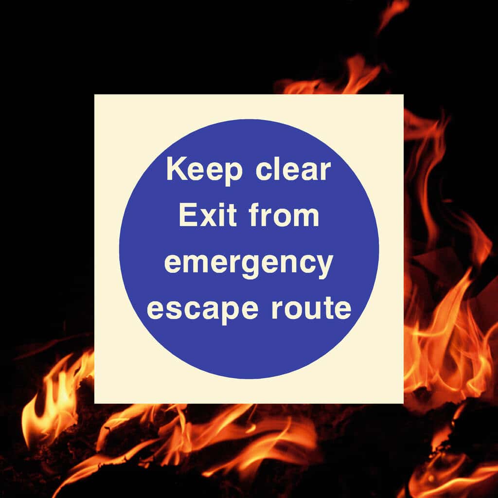 Glow In The Dark Keep Clear Exit Sign - The Sign Shed