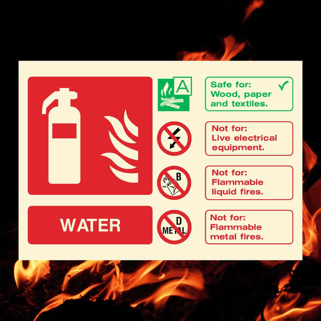 Glow In The Dark Water Extinguisher Sign - The Sign Shed