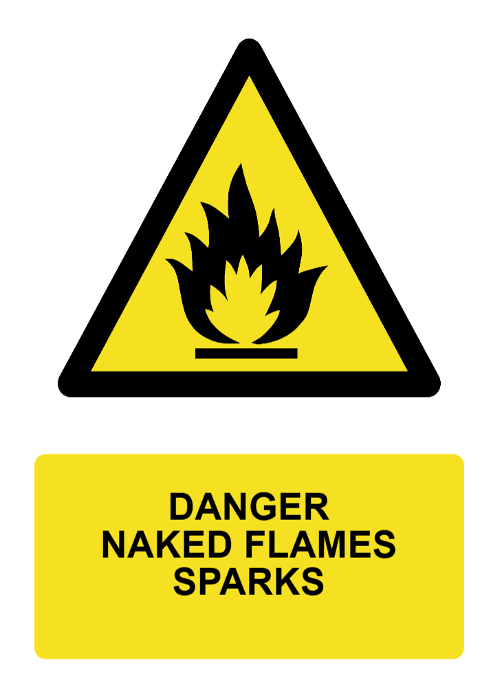 Custom Chemical Danger (Flammable) Sign Portrait