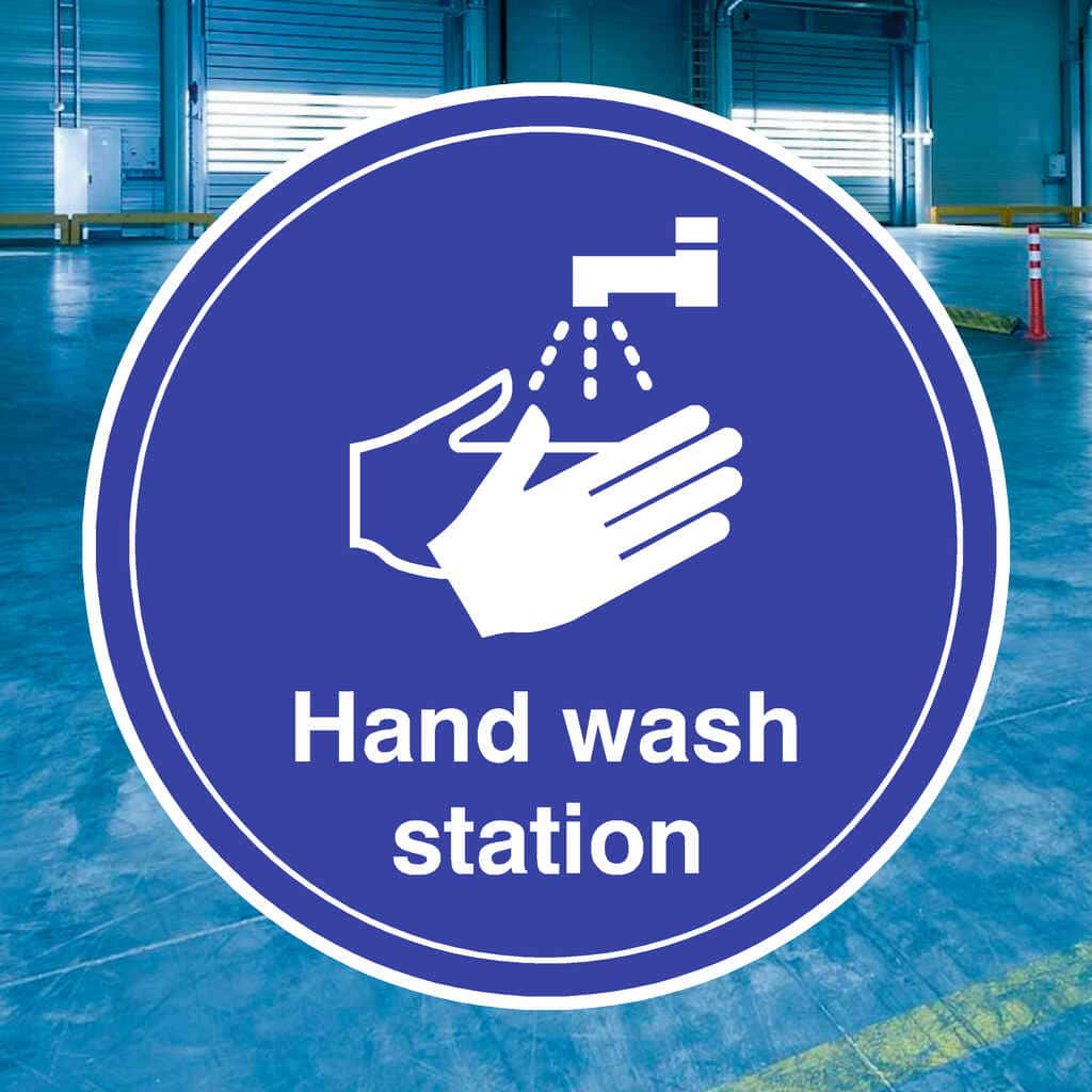 Hand Wash Station Floor Sticker - The Sign Shed