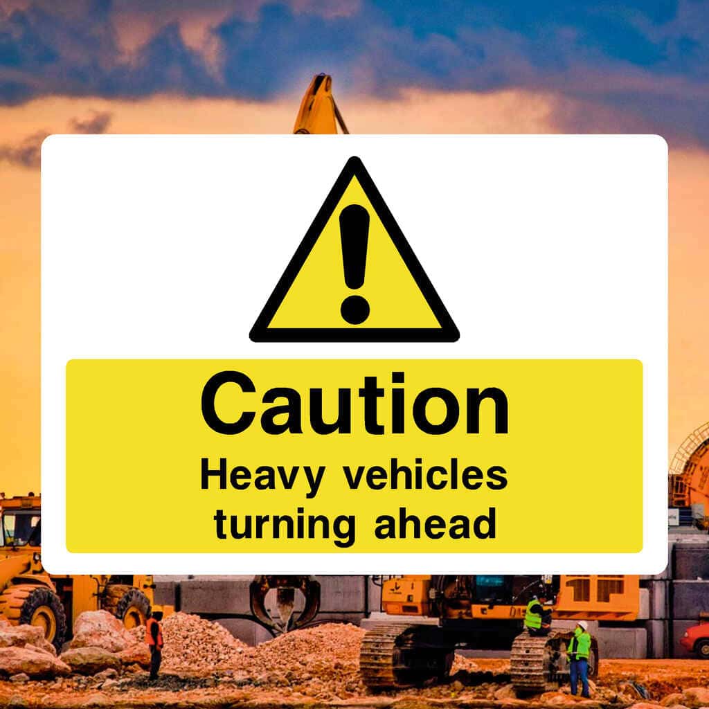 Heavy Control Signs Heavy Vehicles Turning Sign – Warning Sign