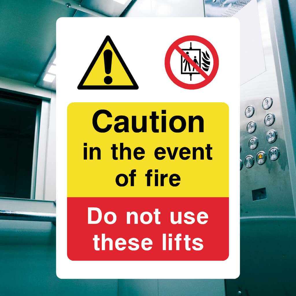 In The Event Of Fire Do Not Use These Lifts Sign - The Sign Shed