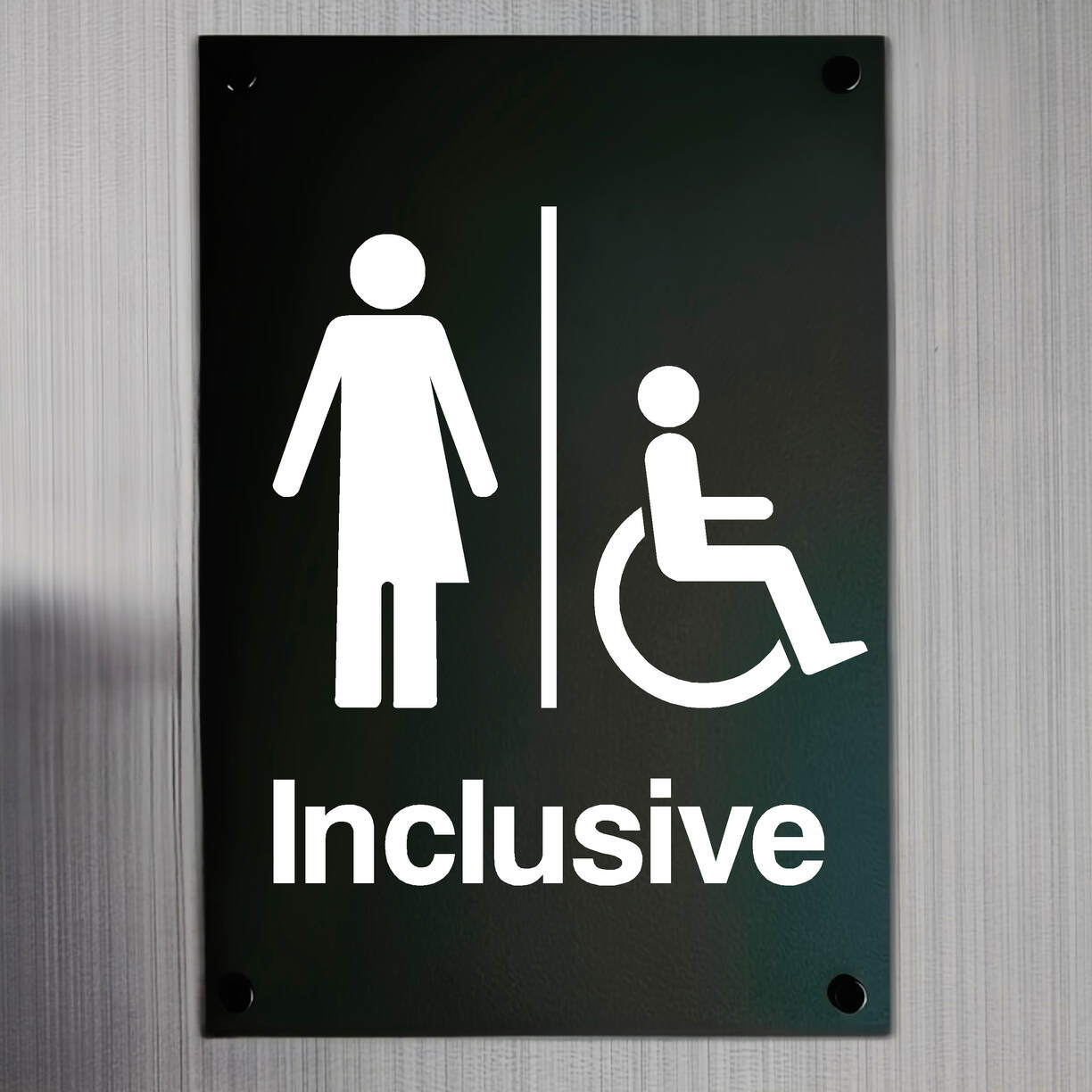 Inclusive Disabled Sign Midnight Black Portrait