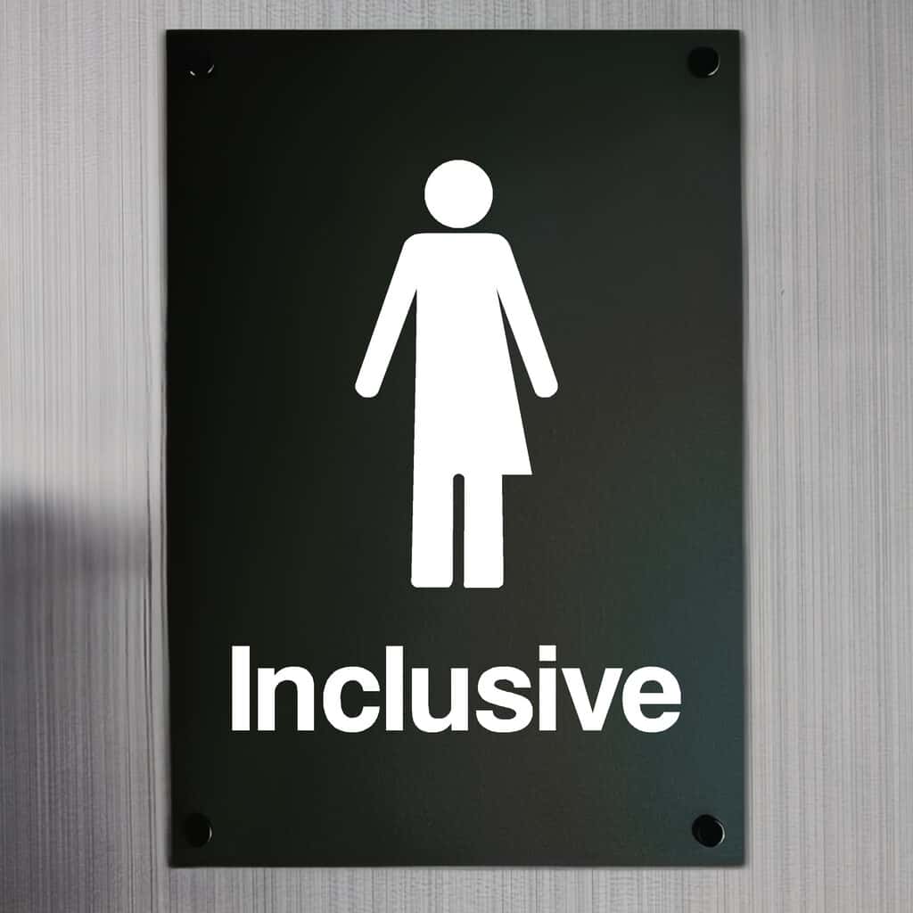 Handmade Inclusive Signs Inclusive Toilet Sign | Black Portrait