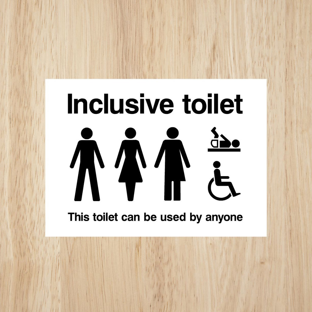 Amazon Inclusive Sign Inclusive Toilet Sign V2 – Accessible Washroom Sign