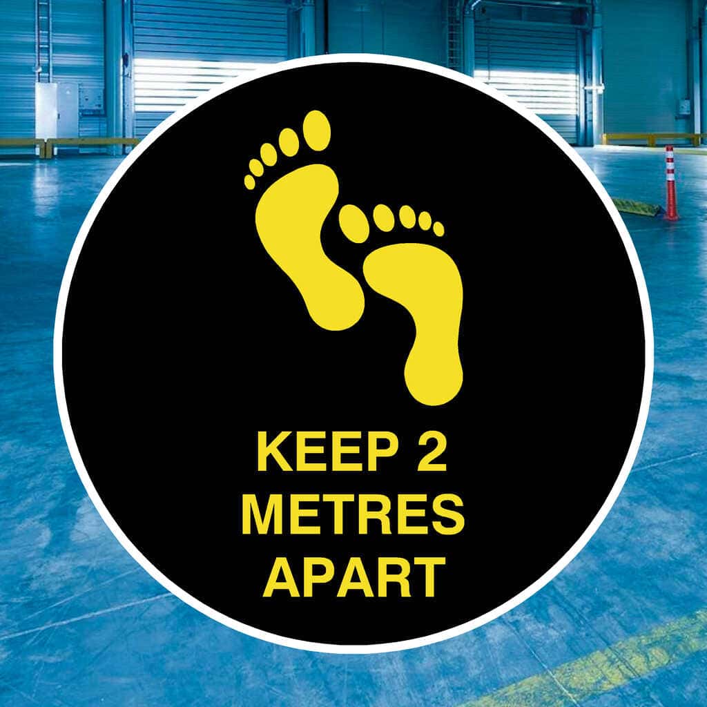 Keep 2 Metres Apart Social Distancing Floor Sticker - The Sign Shed