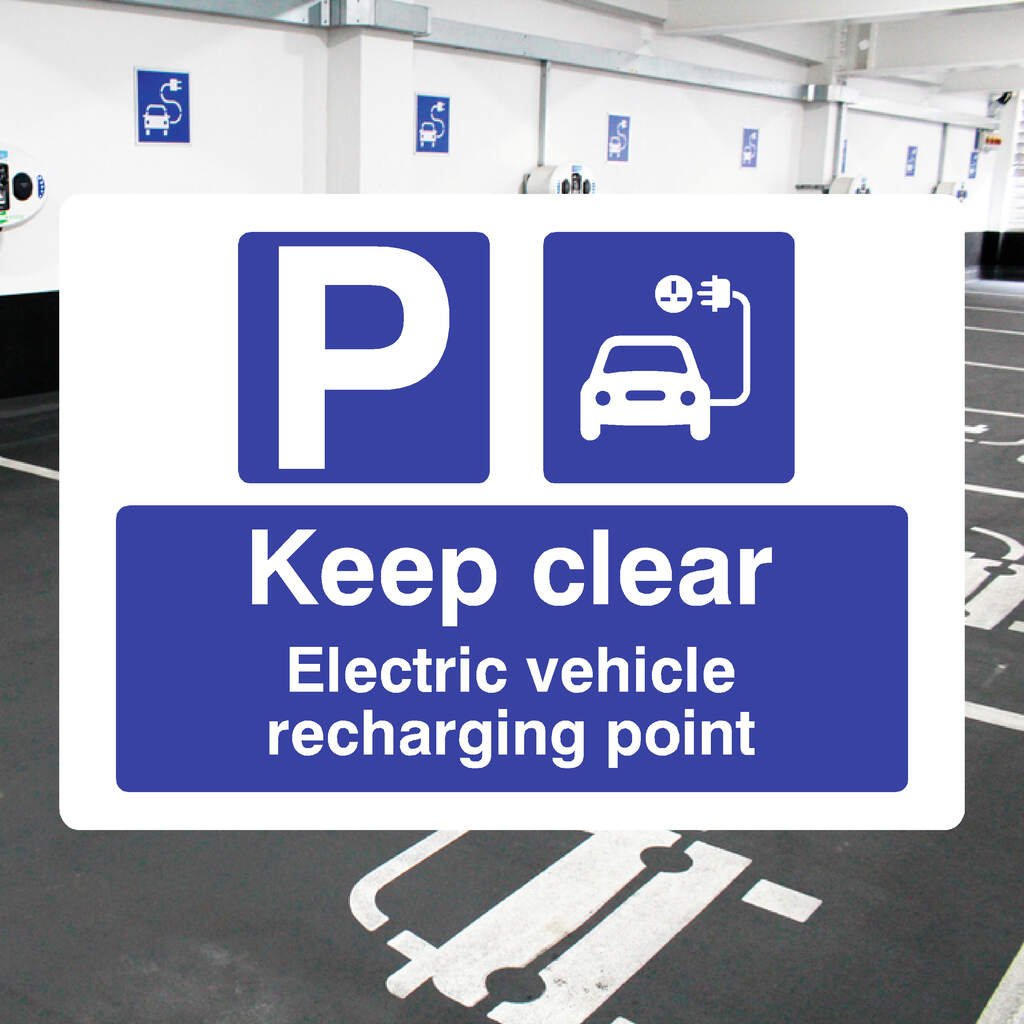 Keep Clear EV Charging Sign – Durable UK Safety Sign