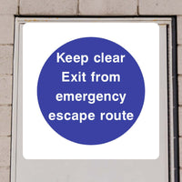 Cartello Di Sicurezza "Fire Escape Keep Clear" - Plastica Semi-rigida 1mm, 150x200mm, Per Interni/Esterni, Resistente