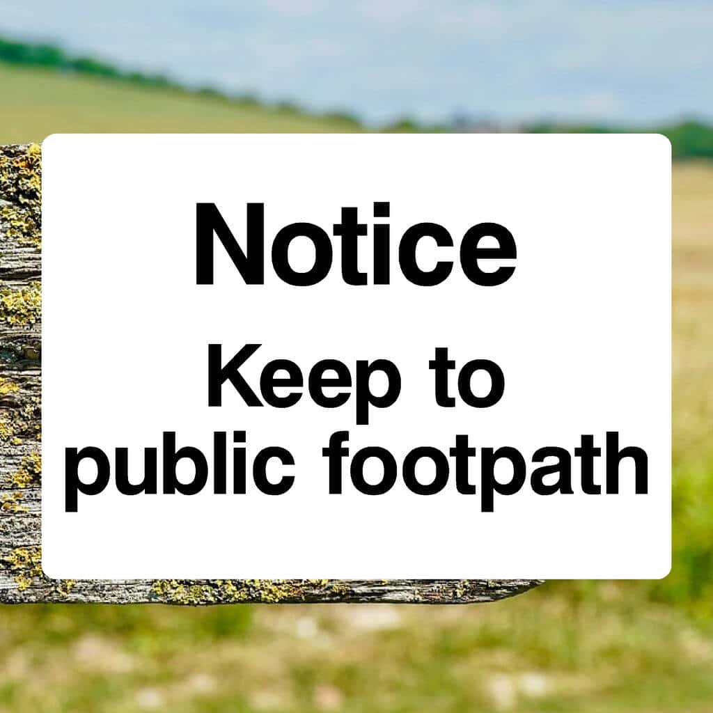 Keep To The Public Footpath Sign - The Sign Shed