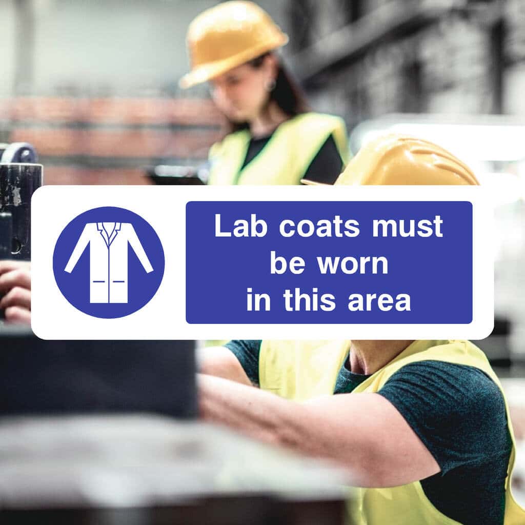 Lab Coats Must Be Worn Sign | Mandatory PPE Safety