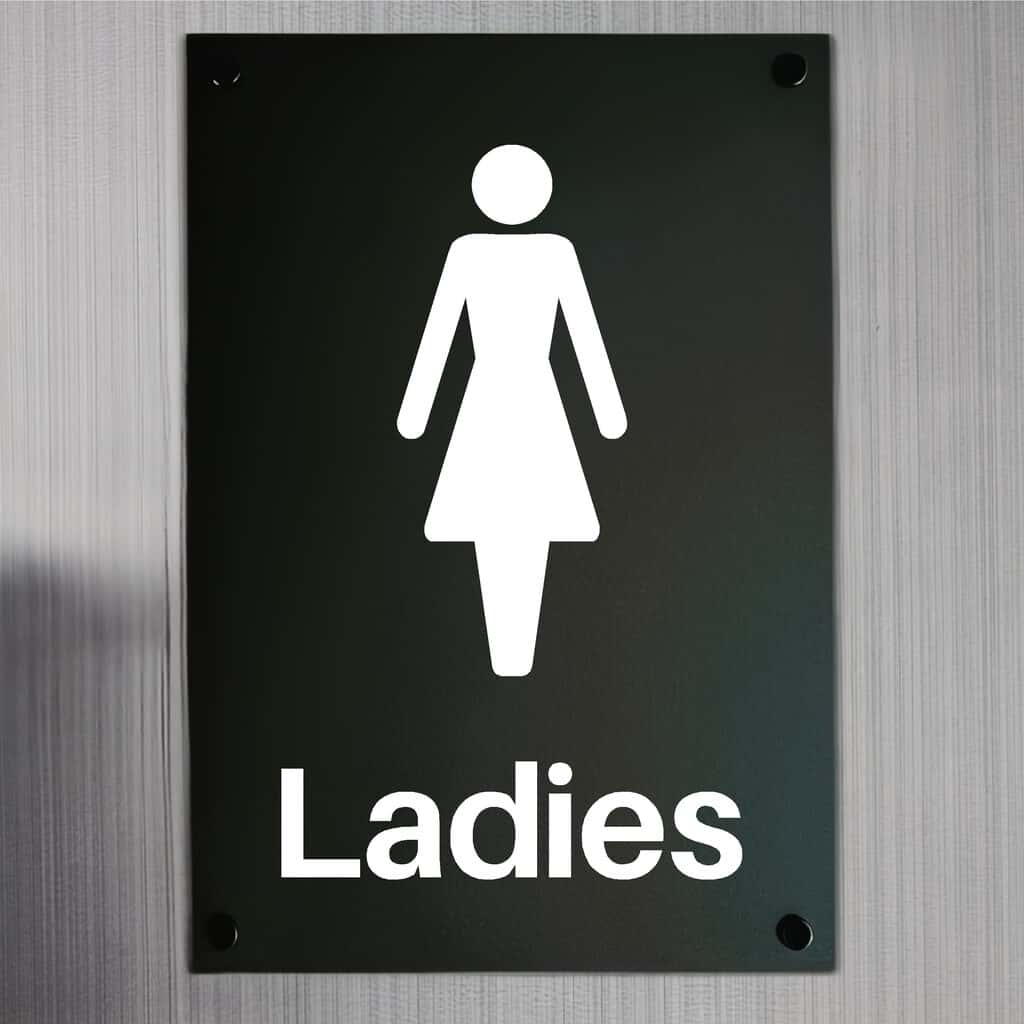 Midnight Black Ladies Sign | Portrait Toilet Sign