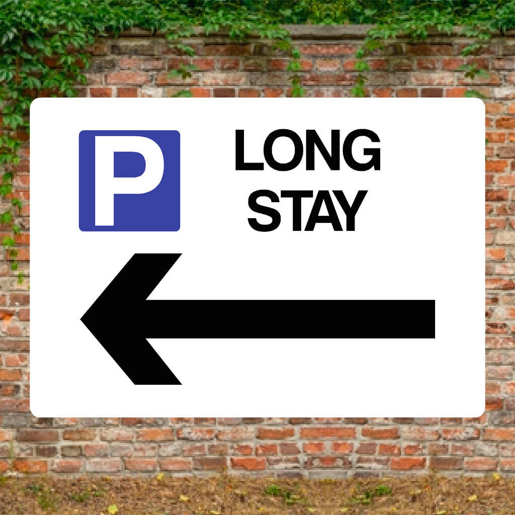 Long Stay Left Arrow P Sign - The Sign Shed