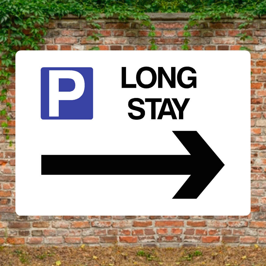 Long Stay Right Arrow P Sign - The Sign Shed