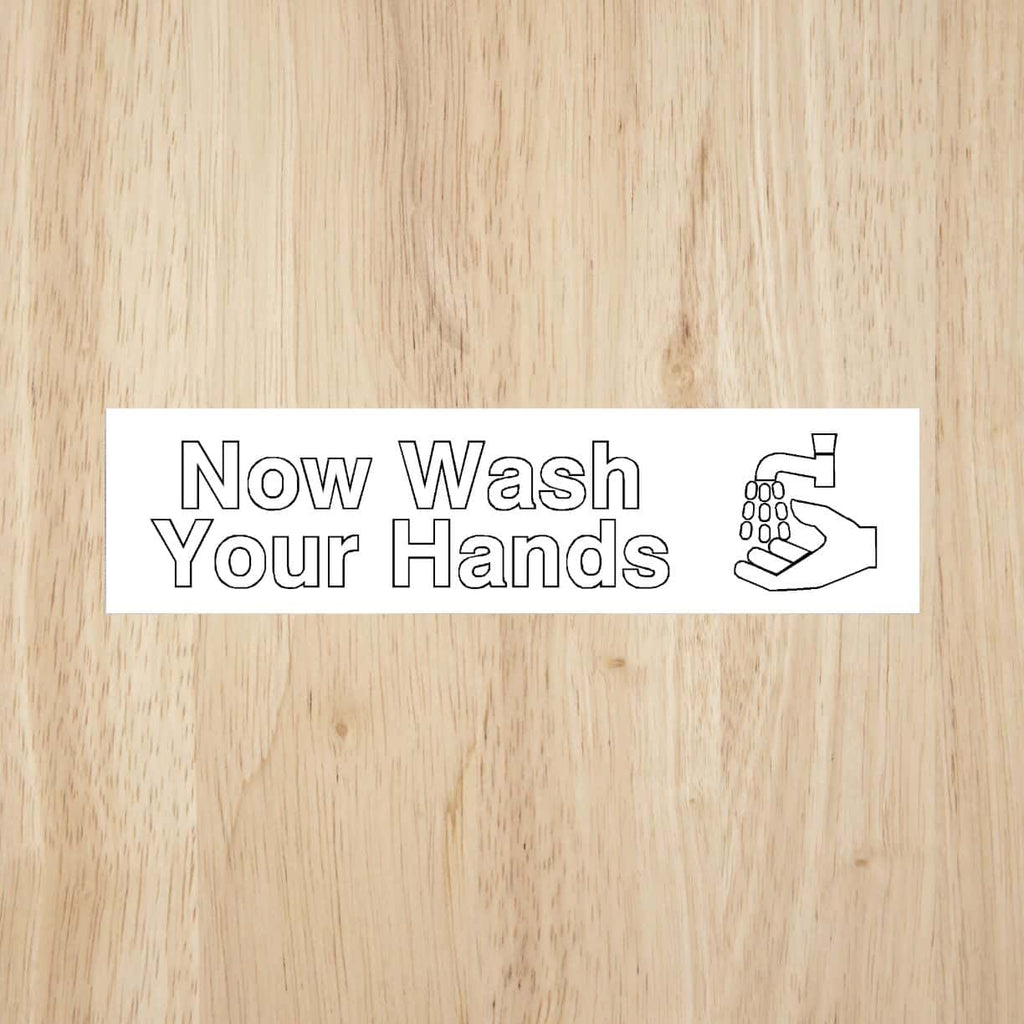 Lowercase Outline Wash Hands Sign