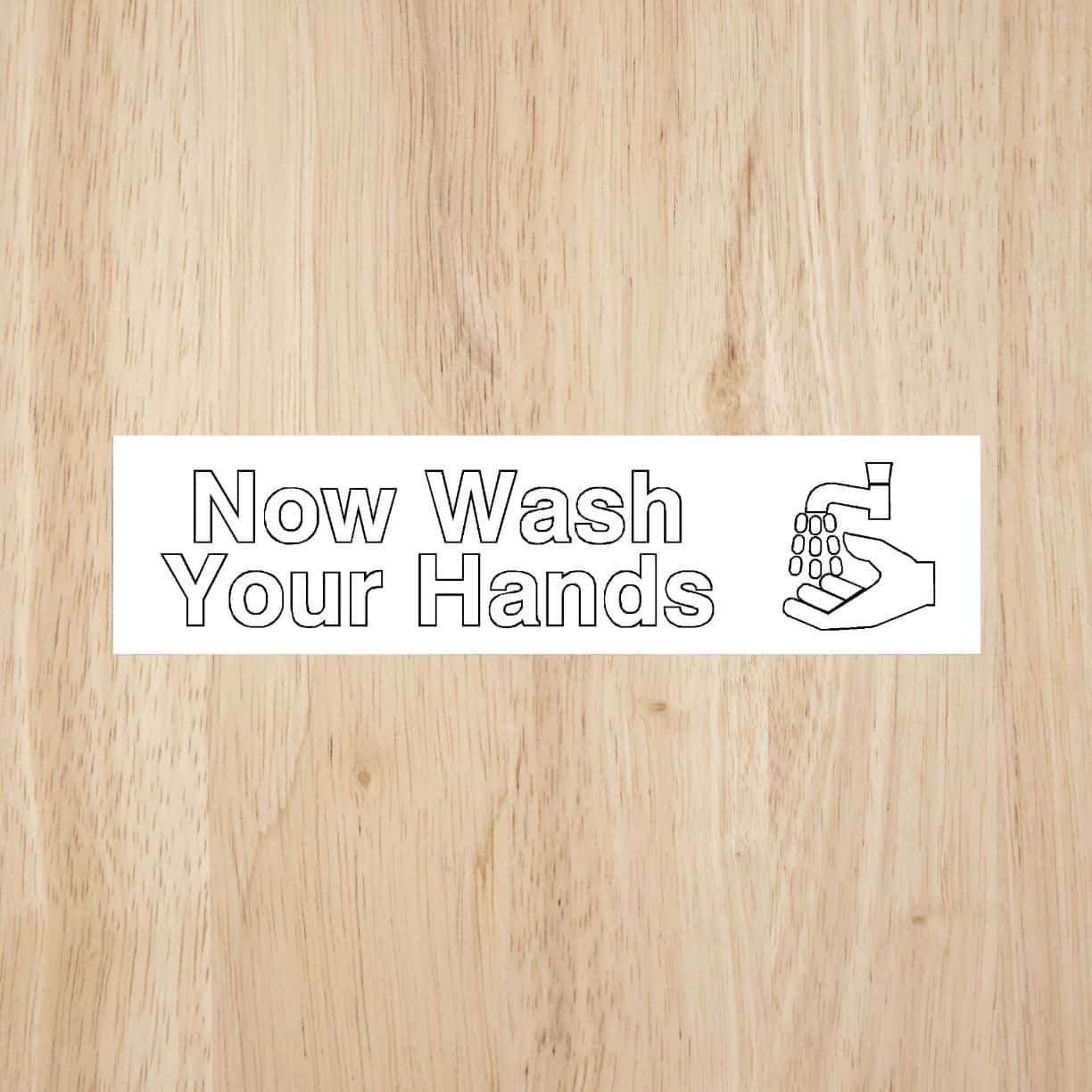Lowercase Outline Wash Hands Sign