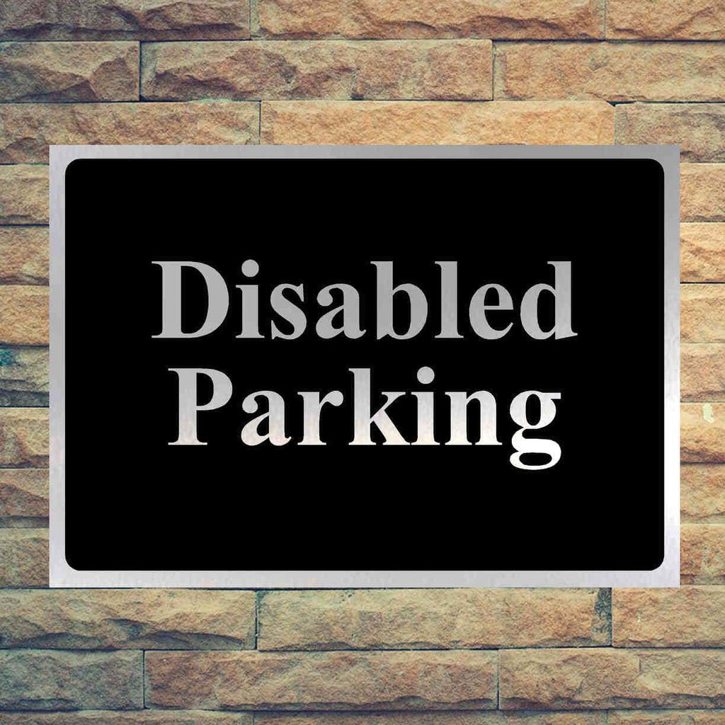Luxury Disabled Parking Sign in Brushed Silver - The Sign Shed