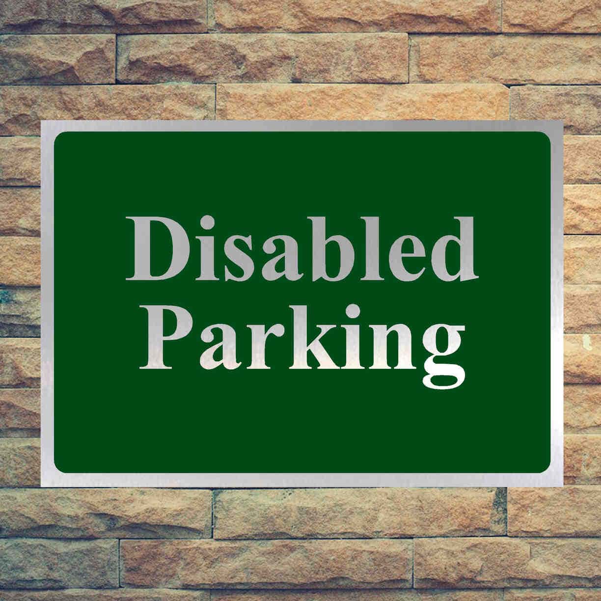 Luxury Disabled Parking Sign in Brushed Silver - The Sign Shed
