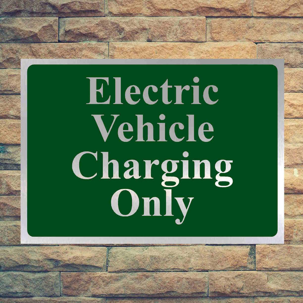 Luxury Electric Charging Parking Sign in Brushed Silver - The Sign Shed
