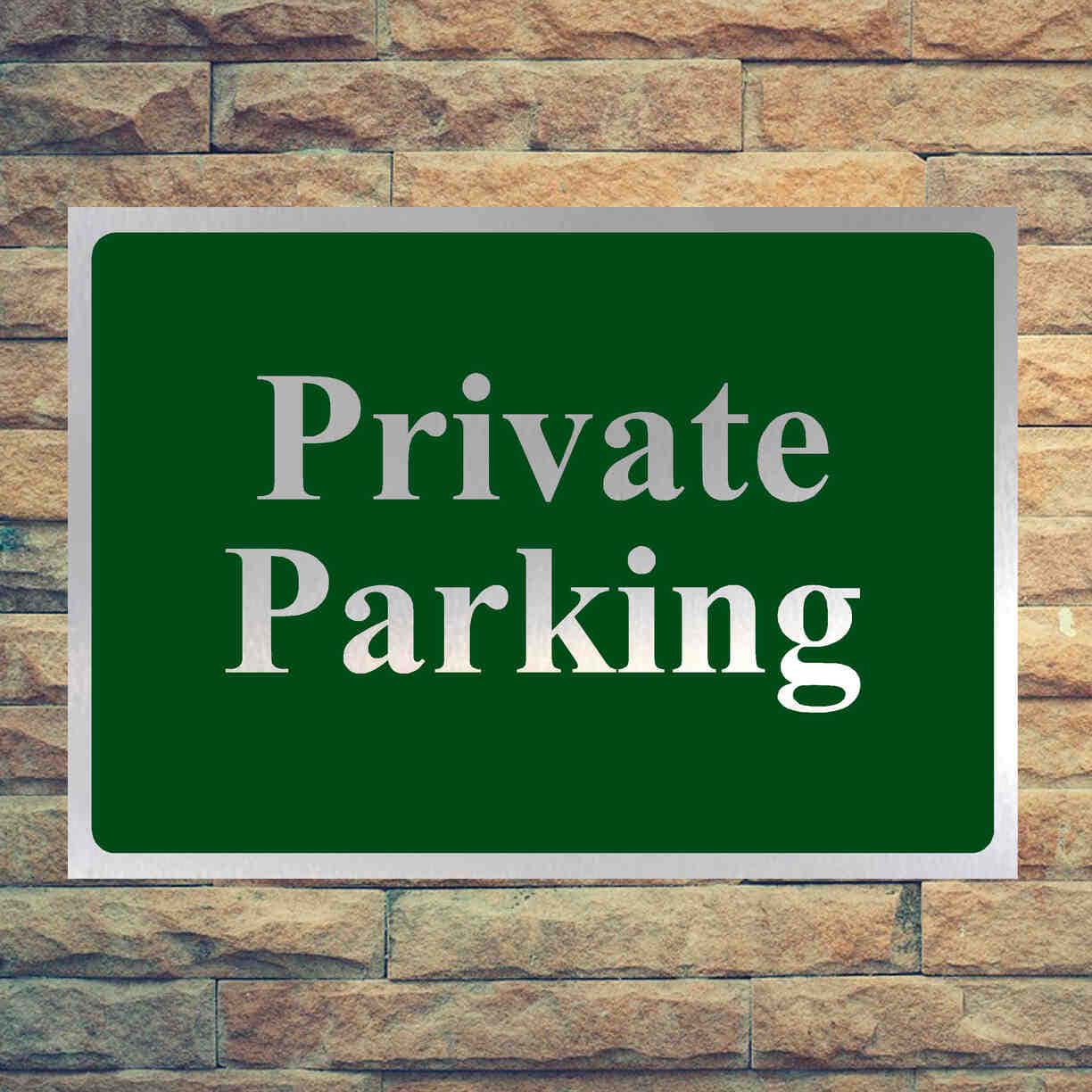 Luxury Private Parking Sign in Brushed Silver – The Sign Shed