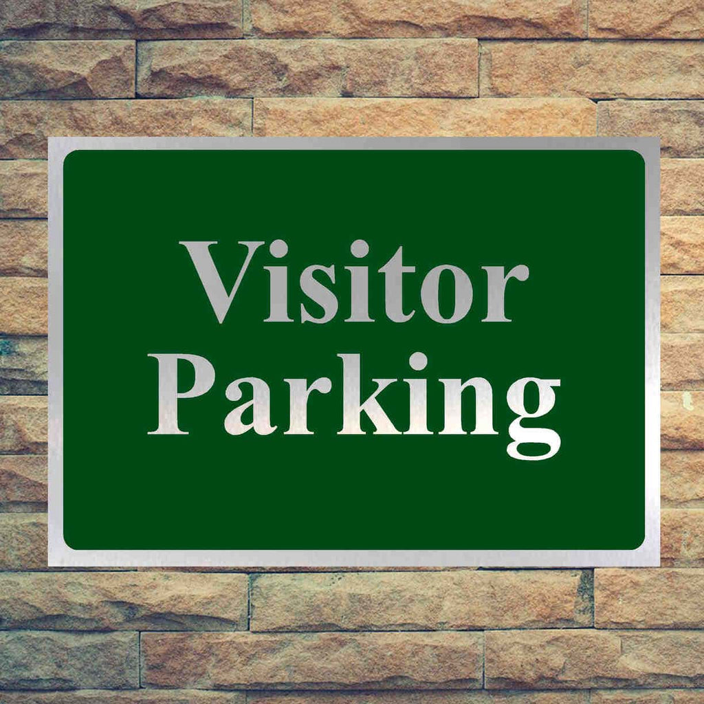 Luxury Visitor Parking Sign in Brushed Silver - The Sign Shed