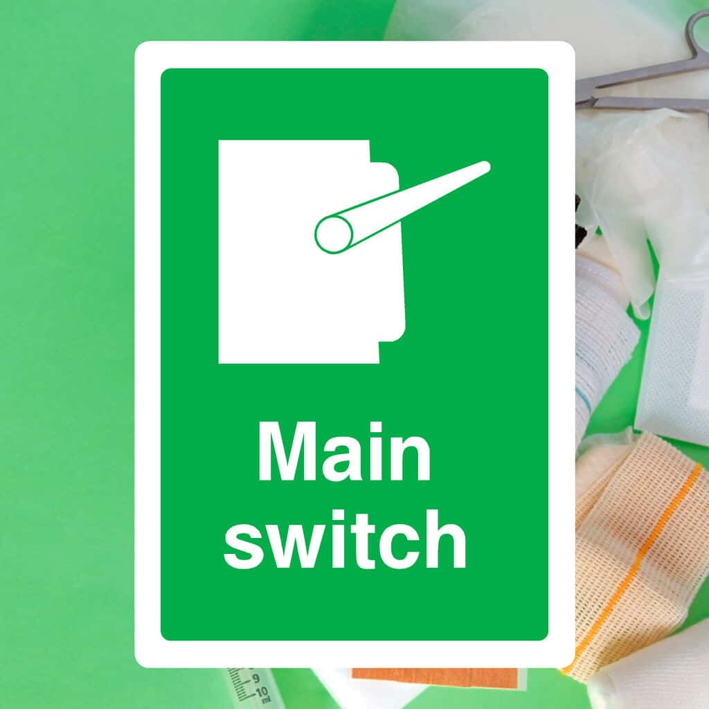 Emergency Switch Sign | First Aid Safety Notice