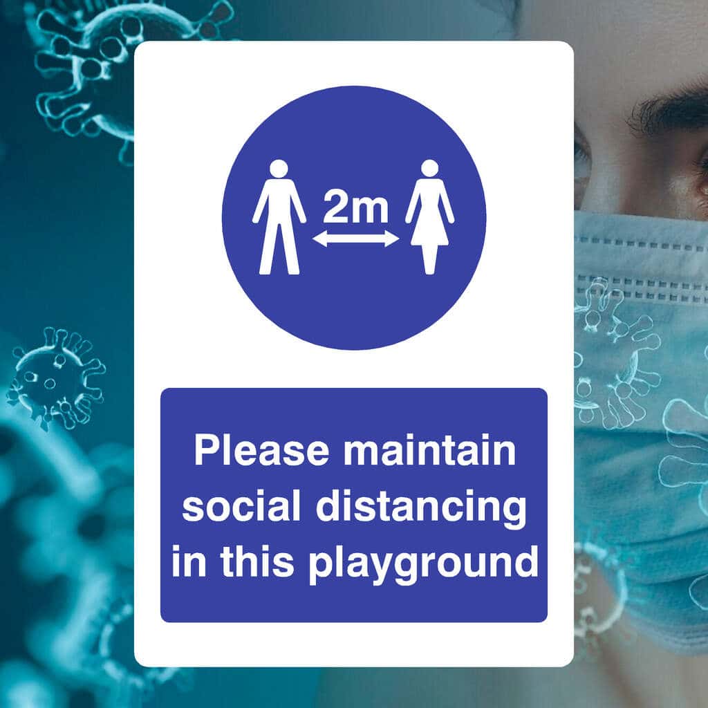 Maintain Social Distancing Playground 2m Sign
