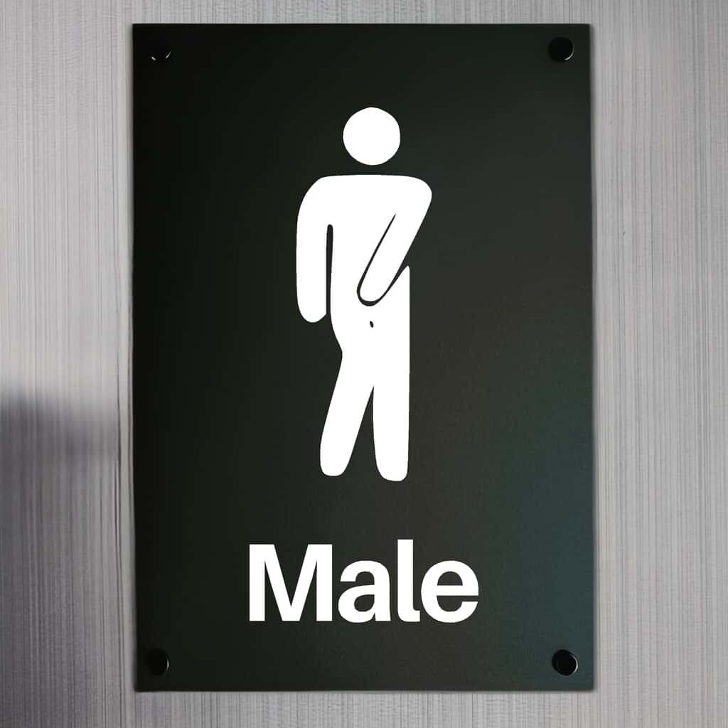 Nale Sign Male Toilet Door Sign Black | Washroom Sign