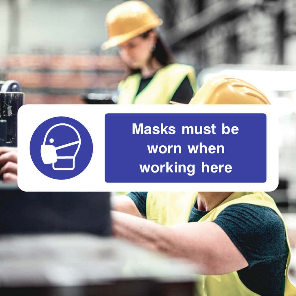 Masks Must Be Worn Sign – UK Mandatory PPE Signage