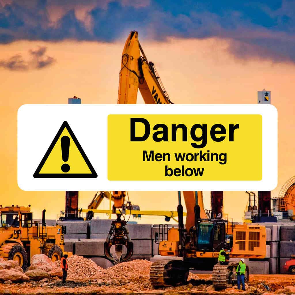 Men Working Below Sign - The Sign Shed