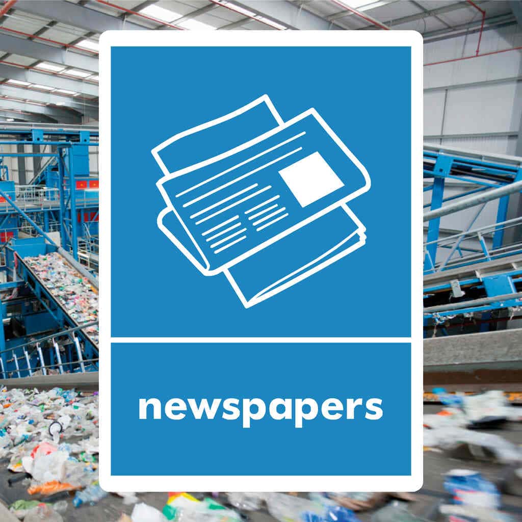 Newspapers Waste Recycling Sign - The Sign Shed