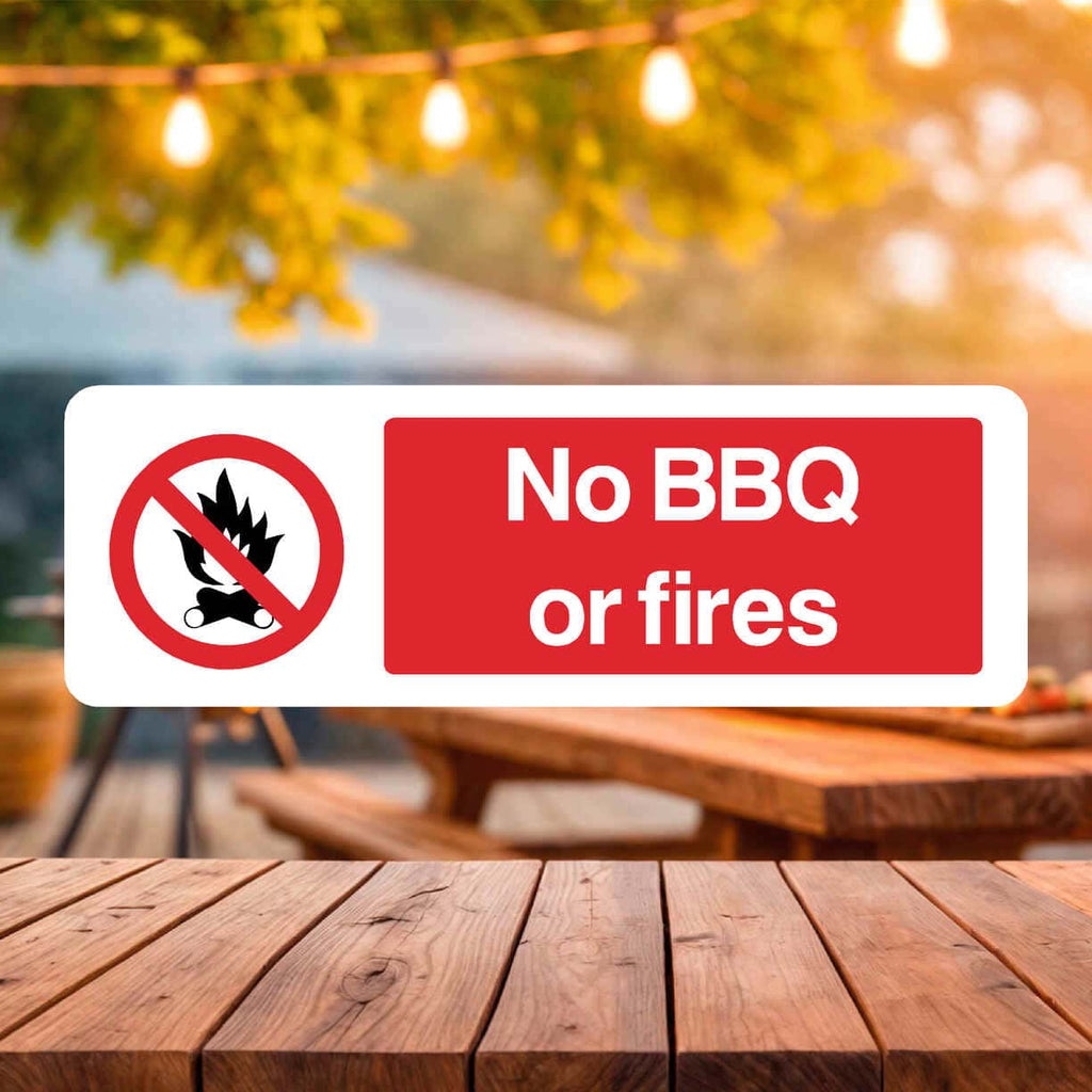No BBQ Or Fires Sign Landscape - The Sign Shed