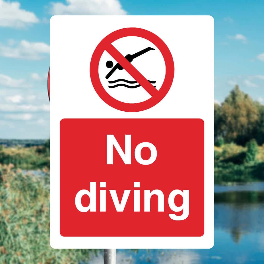 No Diving Safety Sign – HSE-Compliant Water Prohibition – The Sign Shed