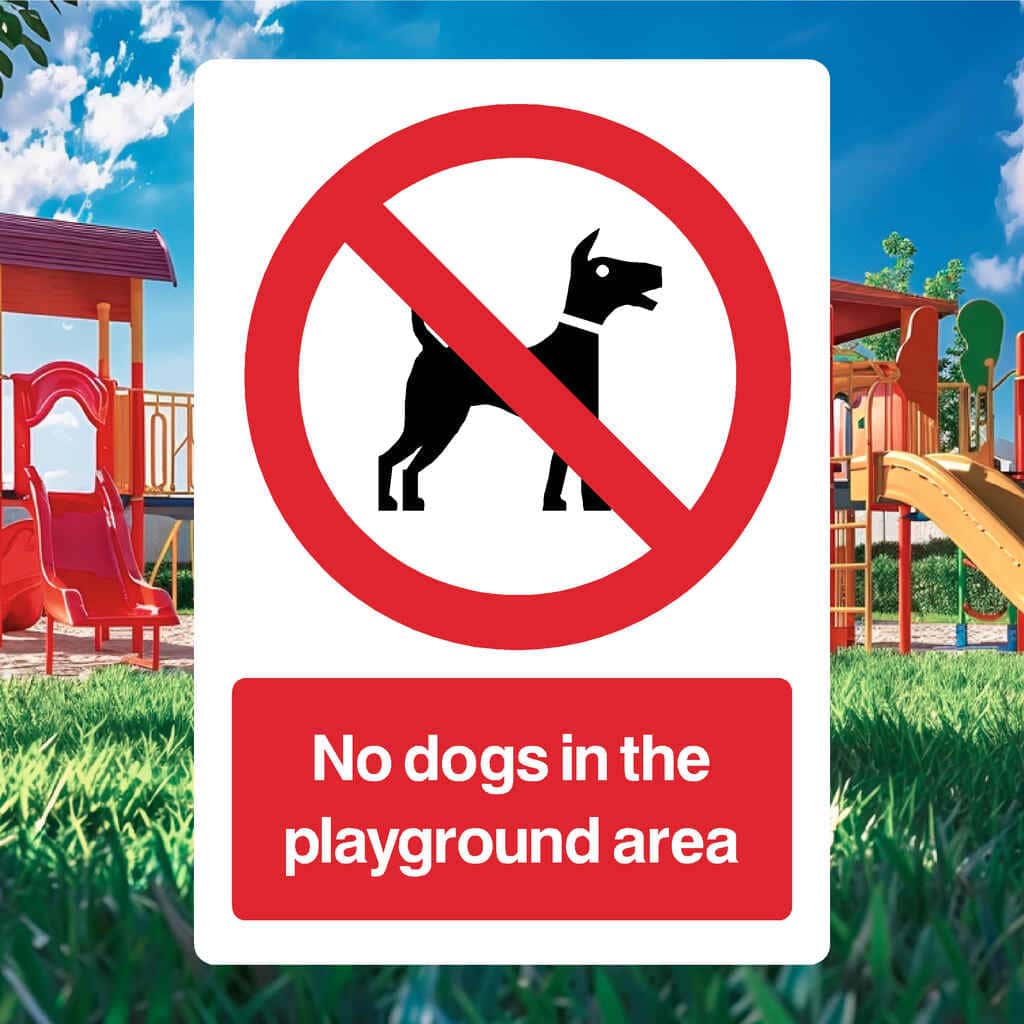 No Dogs in the Playground Area Sign - The Sign Shed