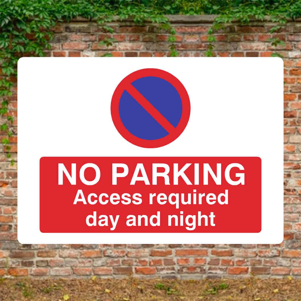 No Parking Acess Day and Night At Any Time Landscape - The Sign Shed