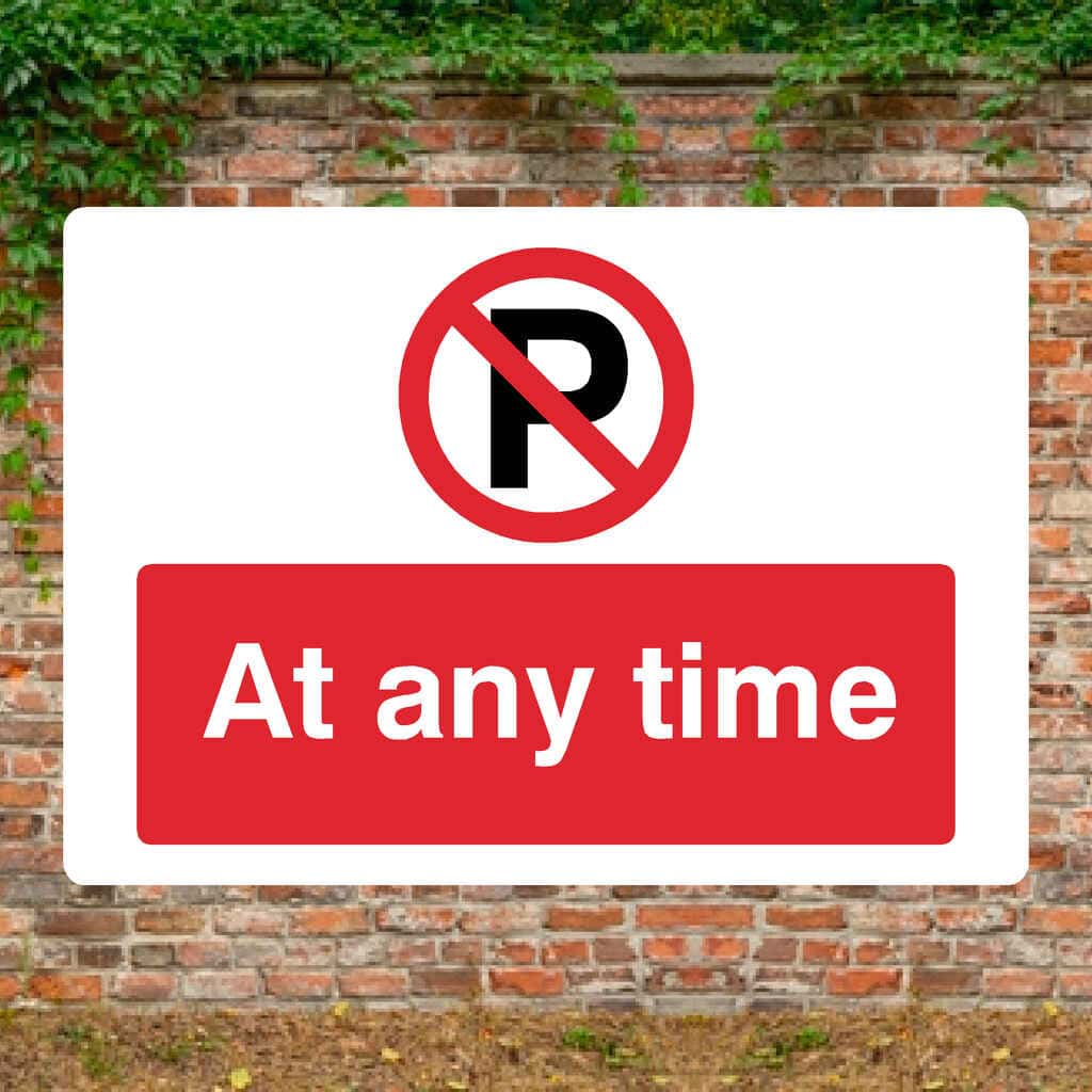 No Parking At Any Time P Sign Landscape - The Sign Shed