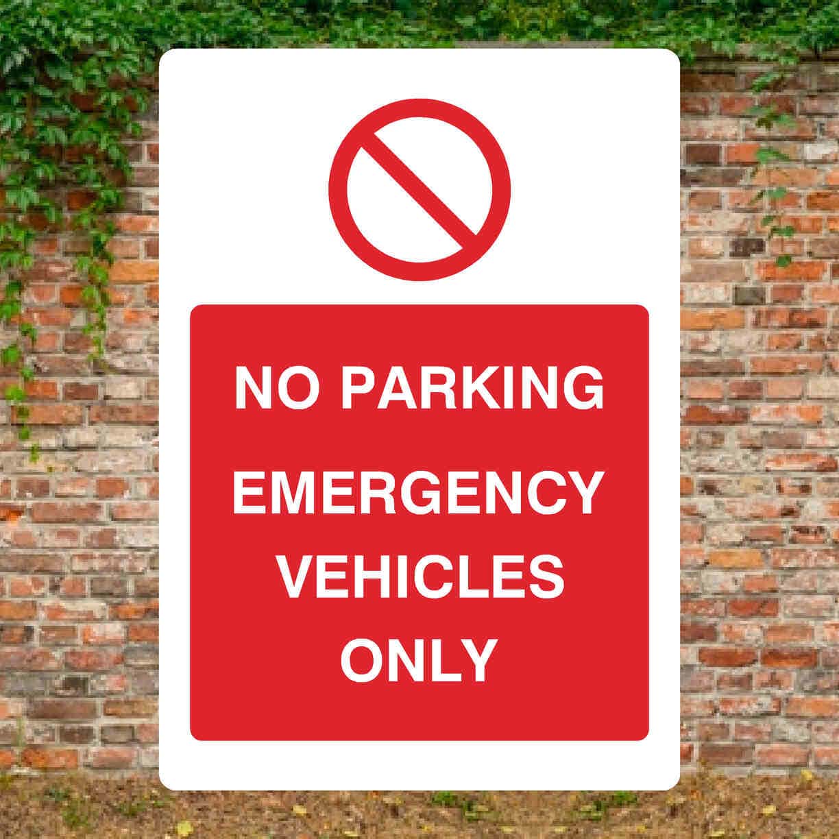 No Parking Emergency Vehicles Only Sign