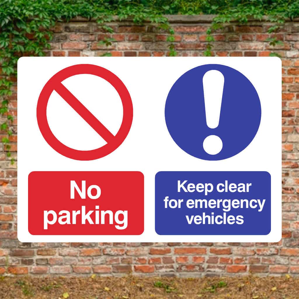 No Parking Keep Clear Emergency Vehicles Sign - The Sign Shed
