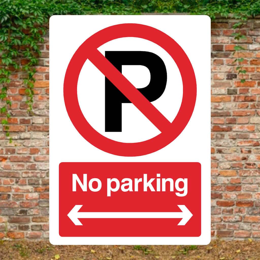 No Parking Left And Right Arrow P Sign Portrait - The Sign Shed