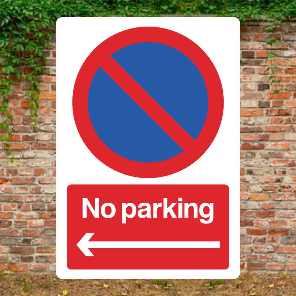 No Parking Left Arrow At Any Time Sign Portrait - The Sign Shed