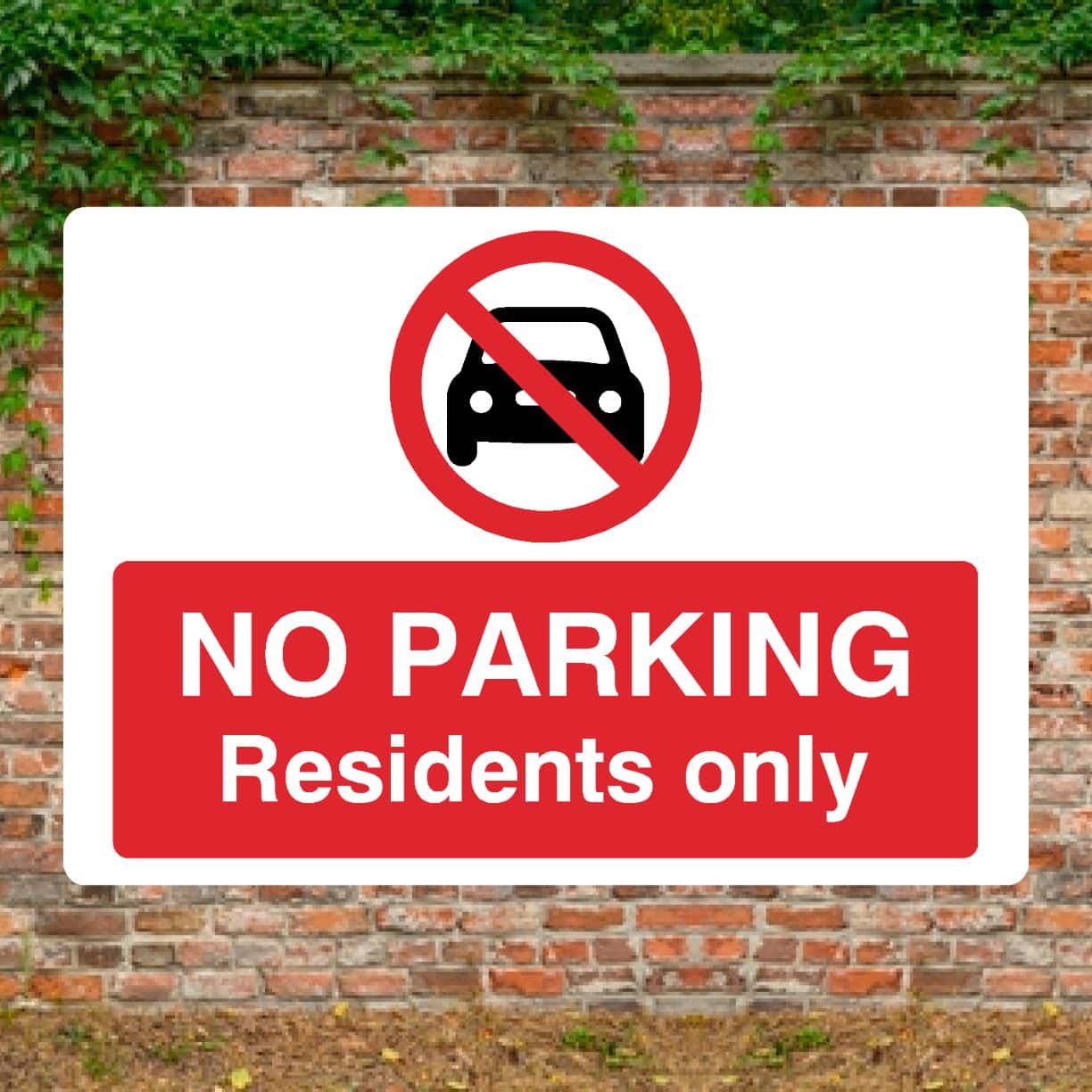 No Parking Residents Only Car Sign 
