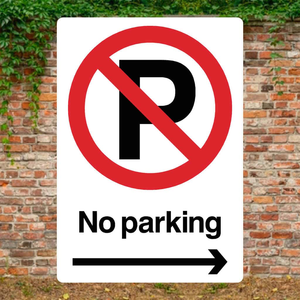 No Parking Right Arrow Sign | Prohibition Parking Sign