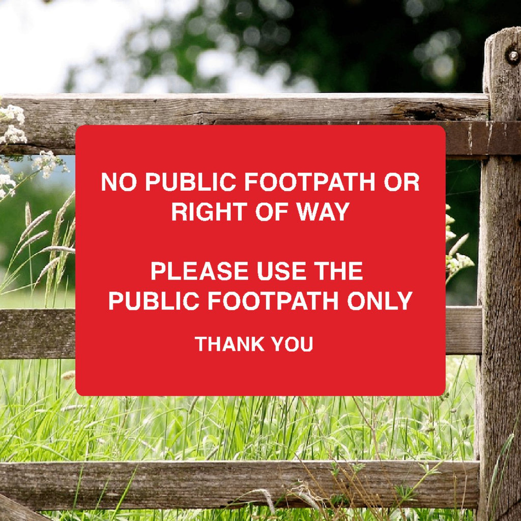 No Public Footpath Or Right Of Way Full Colour Sign - The Sign Shed
