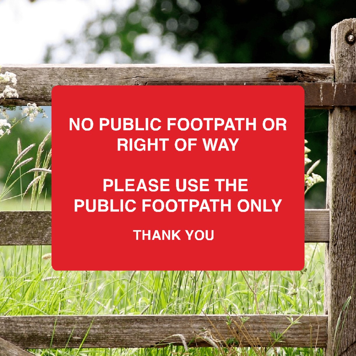 No Public Footpath Or Right Of Way Full Colour Sign - The Sign Shed