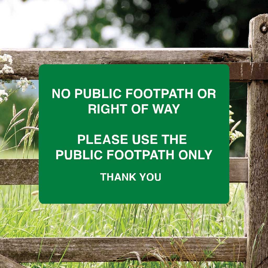 No Public Footpath Or Right Of Way Full Colour Sign - The Sign Shed