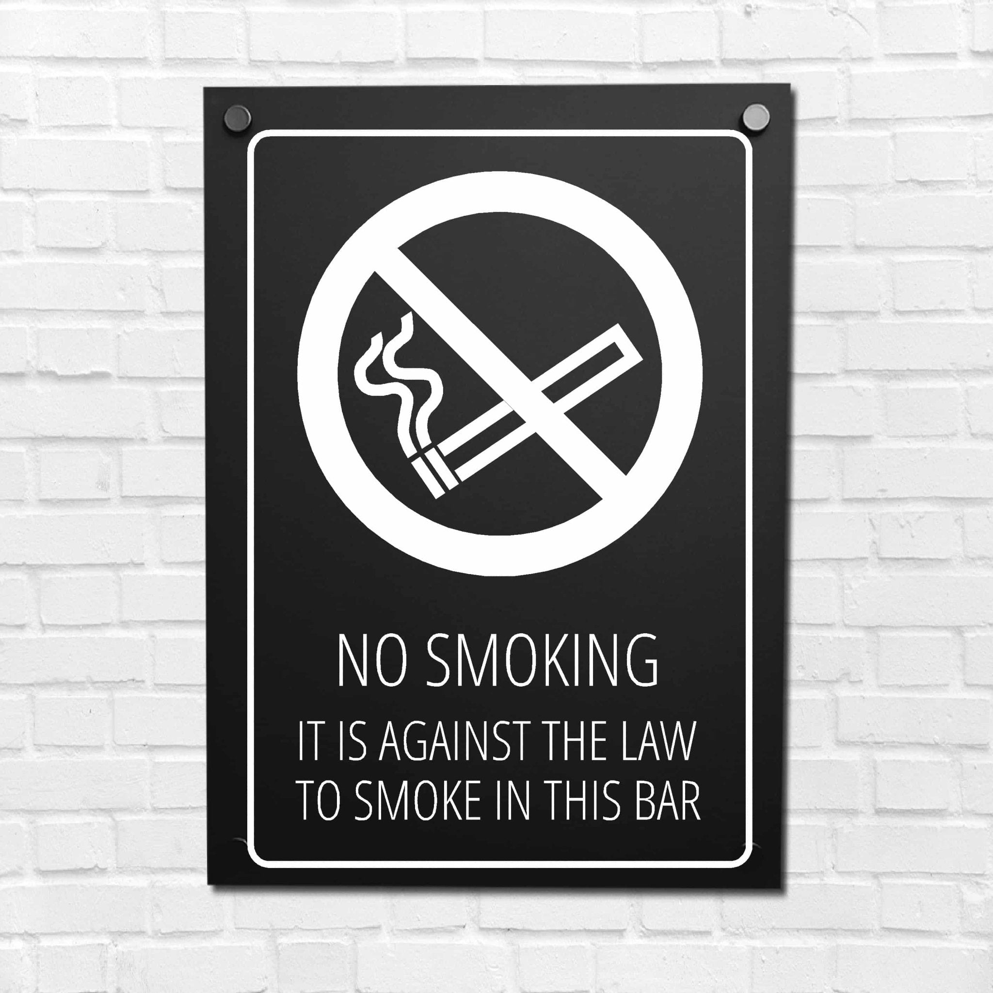 No Smoking Against The Law In This Bar Sign Midnight Black - The Sign Shed