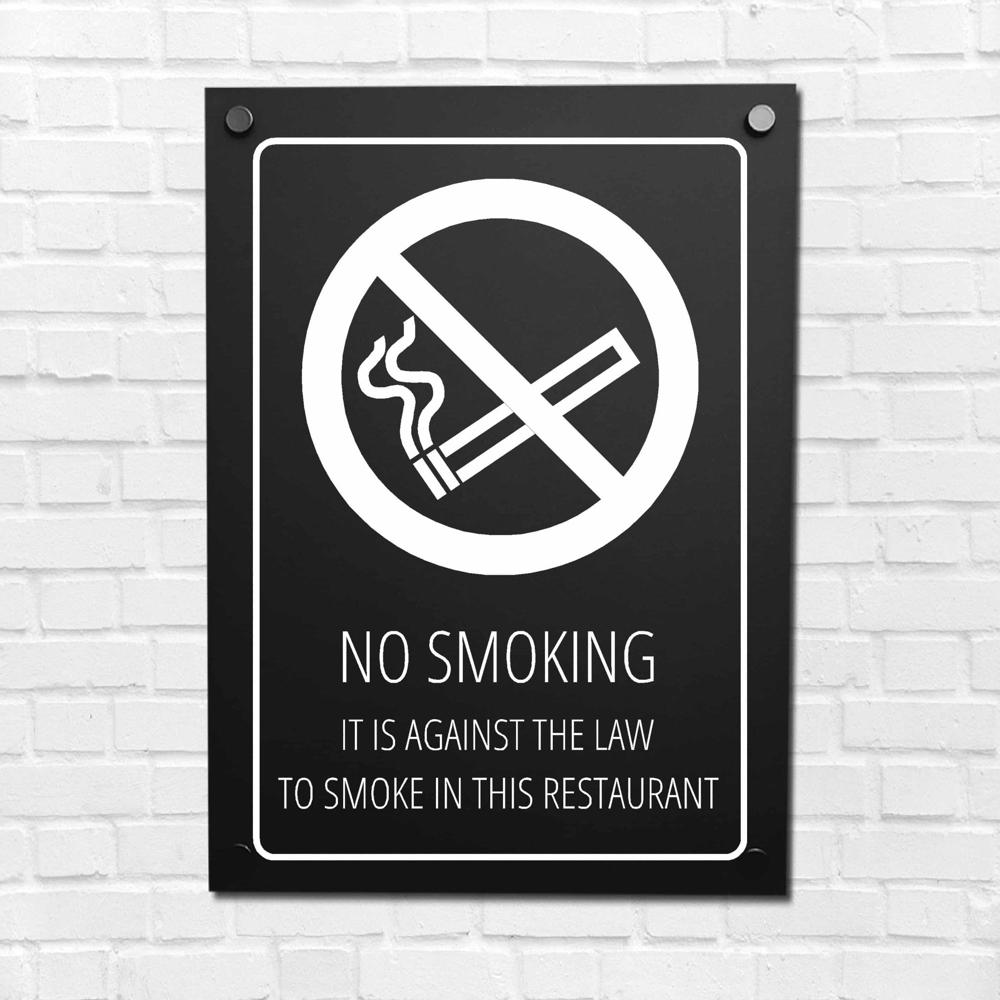 No Smoking Against The Law In This Restaurant Sign Midnight Black - The Sign Shed