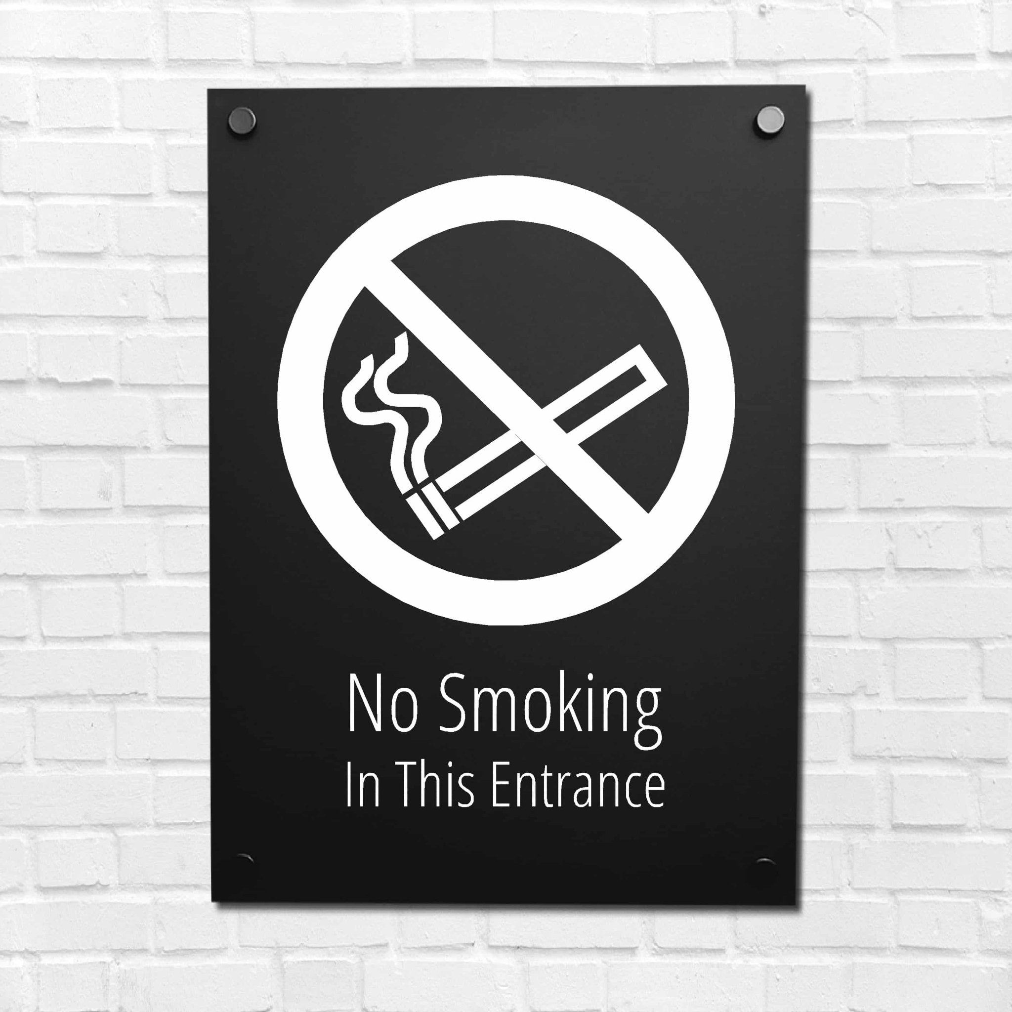 No Smoking In This Entrance Sign Midnight Black - The Sign Shed